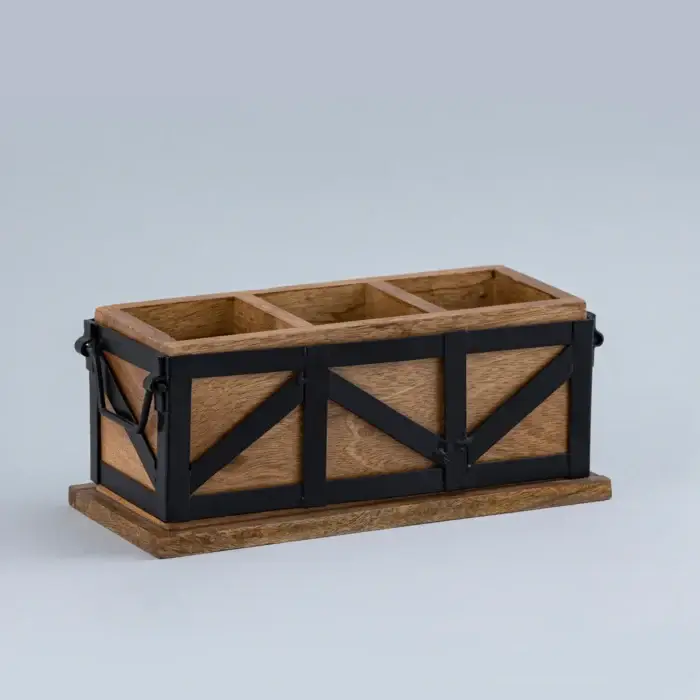 3 section Wooden Table Organizer - Image 3