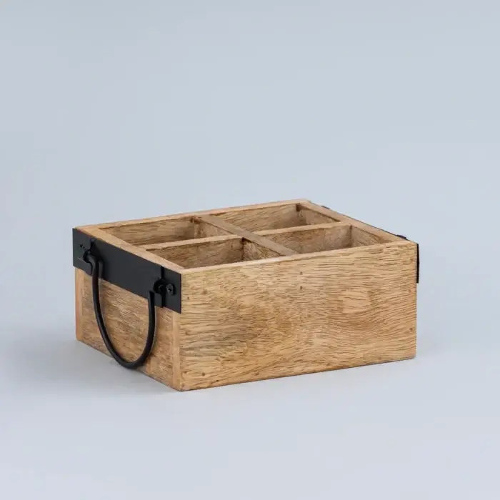4 section Wooden Table Organizser(Square) - Image 2