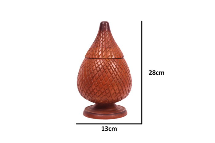 Handcrafted Wooden Decorative Snake Fruit Jar | 11.5 Inch Height | Glossy Finish | Premium Carved Storage Container for Kitchen & Gifting - Image 2