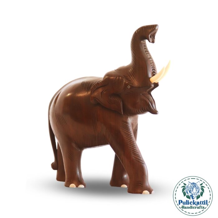 Wooden Trunk-Up Elephant - Image 2