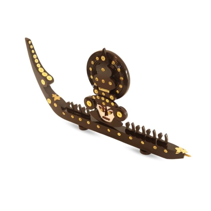 Kerala Snake Boat Miniature with Kathakali Face - Image 3