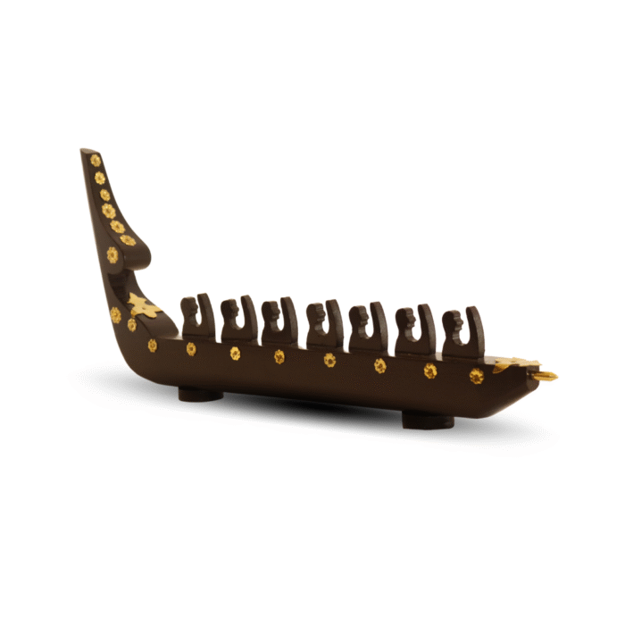 Handcrafted Wooden Snake Boat Showpiece | Glossy Finish | Decorative Vallam Model for Office Table, Home Décor & Mementos - Image 2
