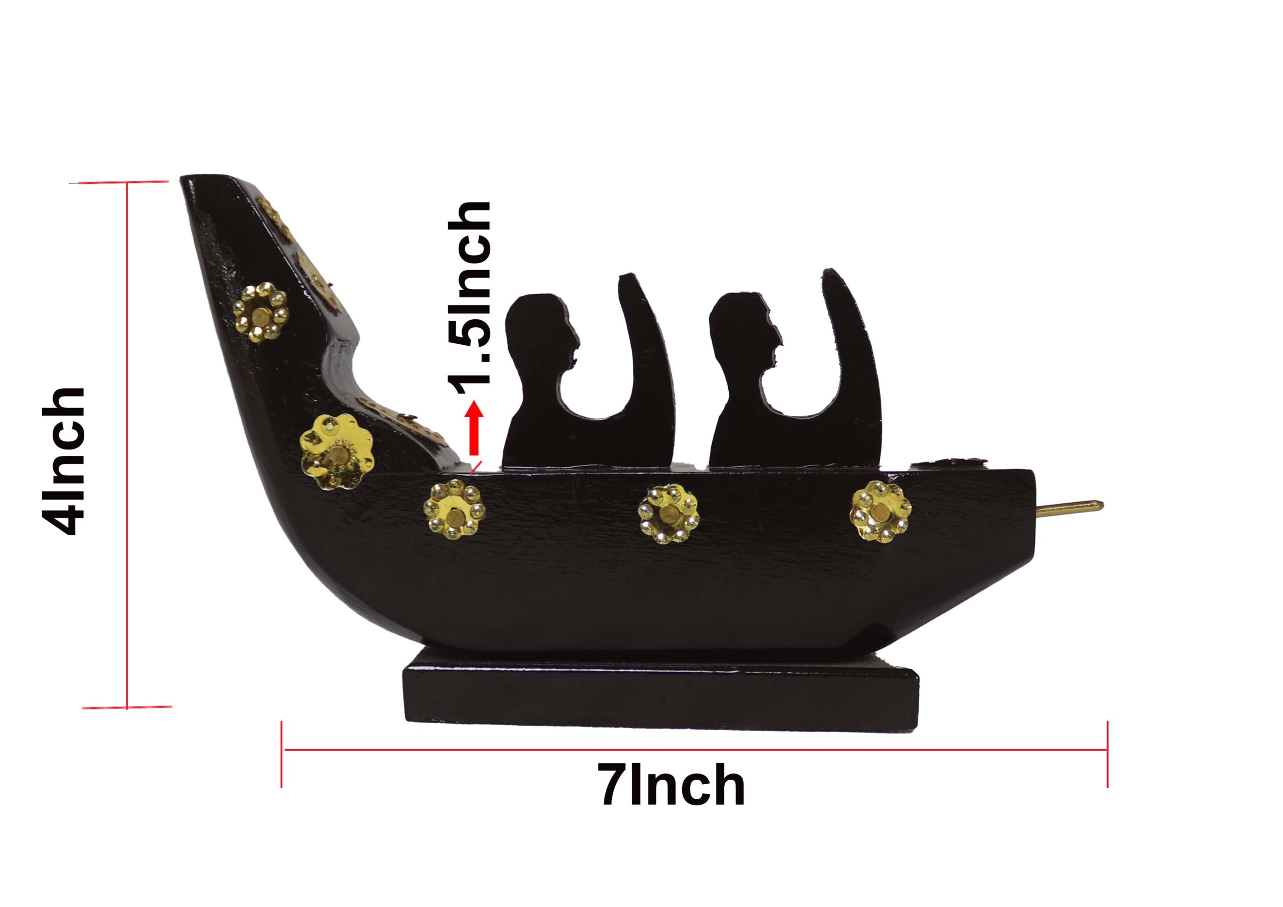 Handcrafted Wooden Snake Boat Showpiece | Glossy Finish | Decorative Vallam Model for Office Table, Home Décor & Mementos - Image 5