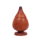 Handcrafted Wooden Decorative Snake Fruit Jar | 11.5 Inch Height | Glossy Finish | Premium Carved Storage Container for Kitchen & Gifting