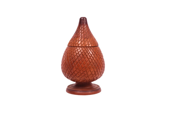 Handcrafted Wooden Decorative Snake Fruit Jar | 11.5 Inch Height | Glossy Finish | Premium Carved Storage Container for Kitchen & Gifting